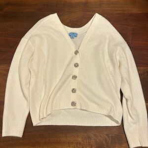 CeCe Cream V-Neck Cardigan